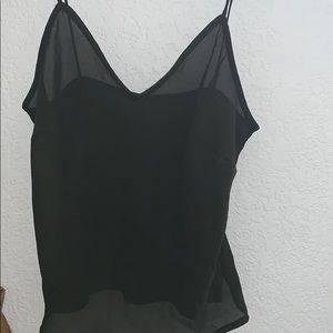 Blouse / sheer / olive green